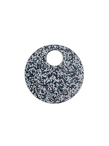 Moyen rond pampille en acrylique noir pailleté