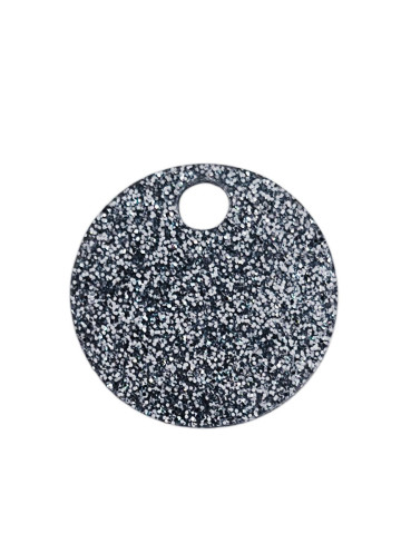 Grand rond pampille en acrylique noir pailleté