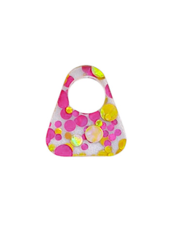 Petit triangle pampille en acrylique glitter rose